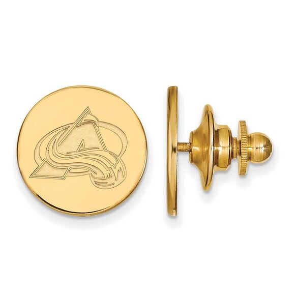 14k Yellow Gold NHL Colorado Avalanche Disc Lapel or Tie Pin - Picture 1 of 3